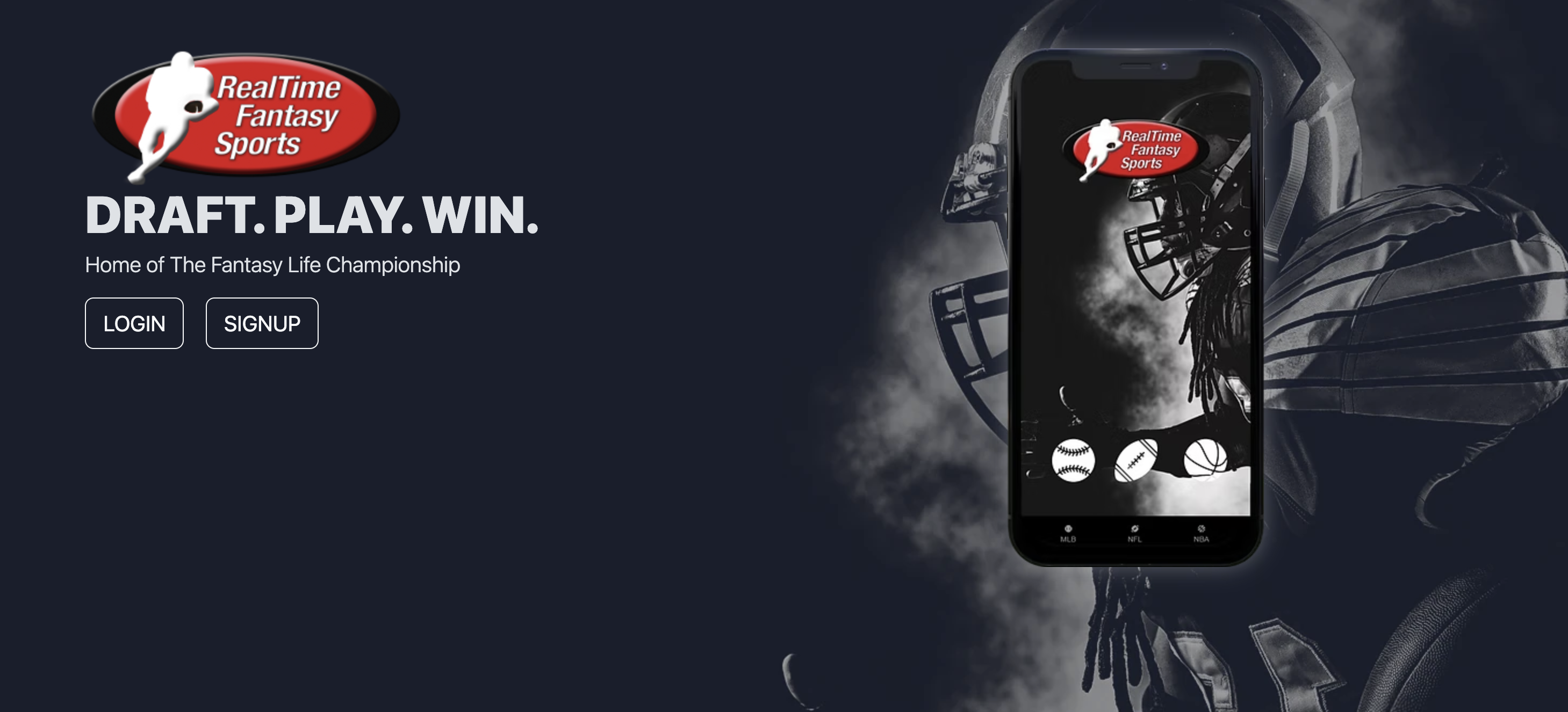 RealTimeSports fantasy standings import screenshot